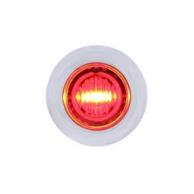 3/4" Dual Function Penny Light w/SS Bezel – Red/Clear