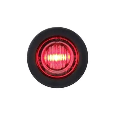 3/4" 3 LED Penny Light w/Rubber Grommet – Red/Clear