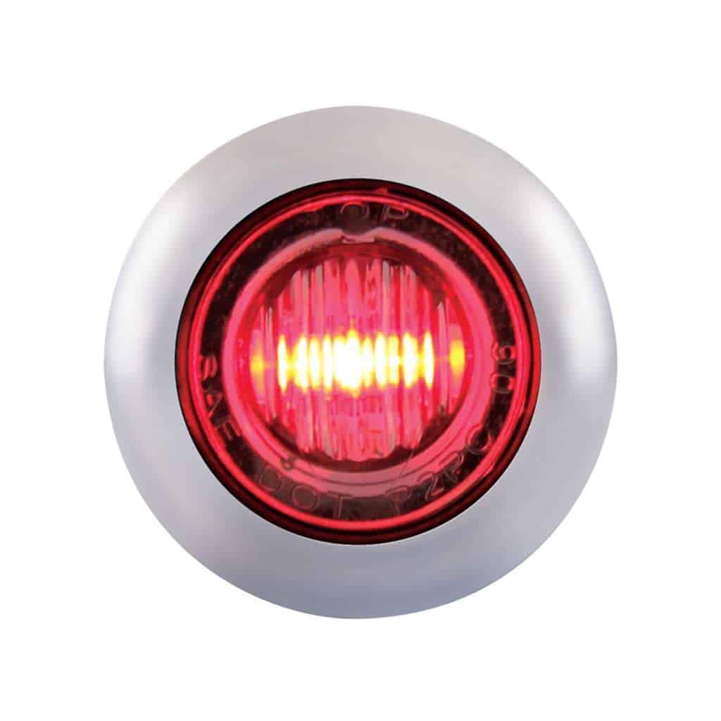 3/4" 3 LED Penny Light w/SS Bezel – Red/Clear