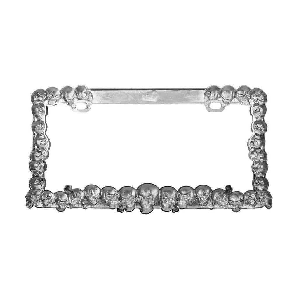 Skull License Plate Frame - Chrome