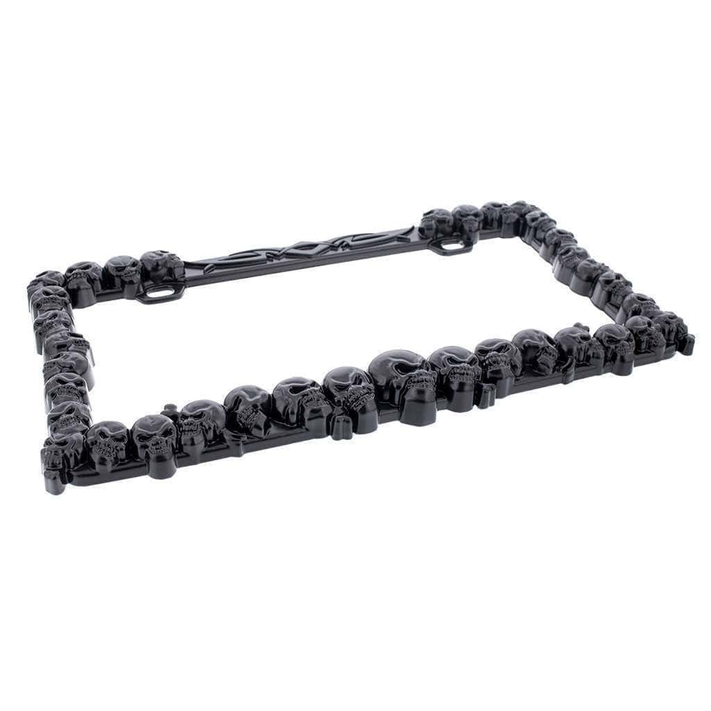 Skull License Plate Frame - Black