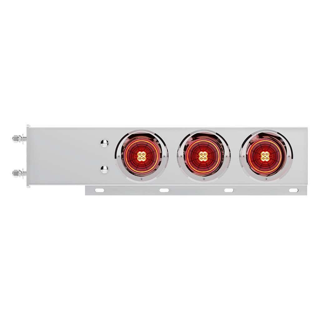 3-3/4&Quot; Bolt Pattern Ss Spring Loaded Bar With 6X 4&Quot; 13 Led Abyss Lights &Amp; Visors 4 3-3/4" Bolt Pattern SS Spring Loaded Bar With 6X 4" 13 LED Abyss Lights & Visors