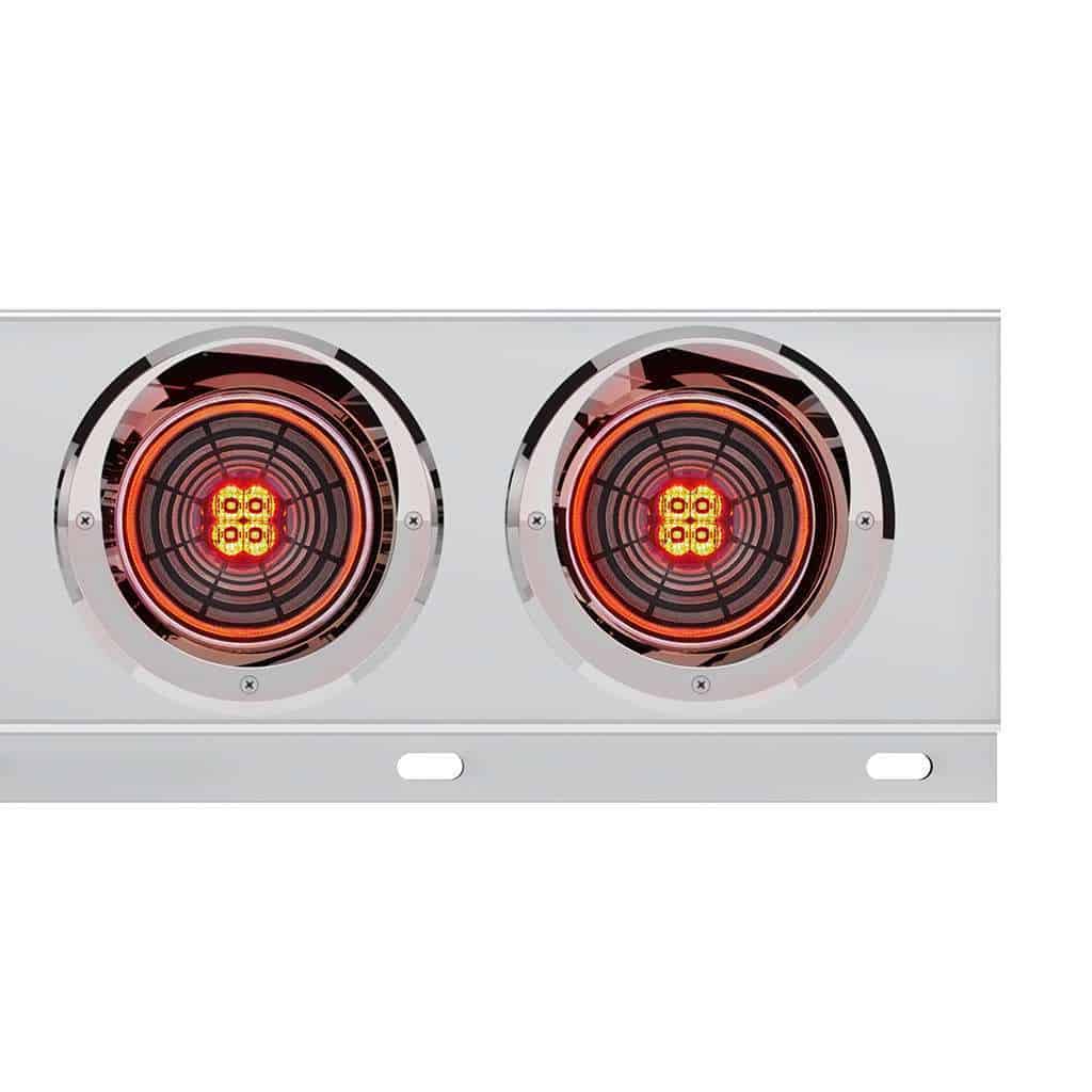 3-3/4" Bolt Pattern SS Spring Loaded Bar With 6X 4" 13 LED Abyss Lights & Visors