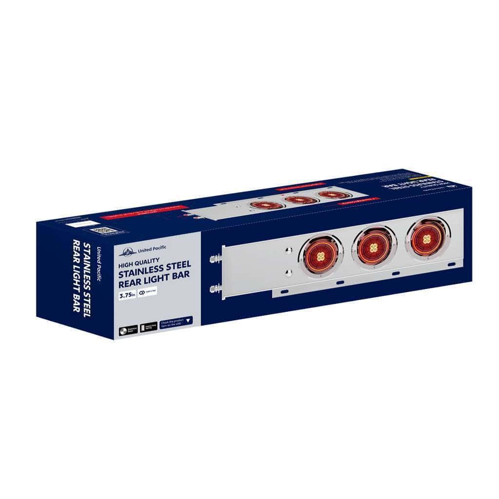 3-3/4&Quot; Bolt Pattern Ss Spring Loaded Bar With 6X 4&Quot; 16 Led Turbine Lights &Amp; Visors - Red Led/Red Lens (Pair) 4 3-3/4" Bolt Pattern SS Spring Loaded Bar With 6X 4" 16 LED Turbine Lights & Visors - Red LED/Red Lens (Pair)