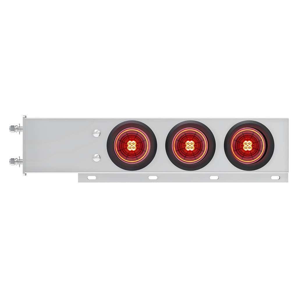 3-3/4" Bolt Pattern SS Spring Loaded Bar With 6X 4" 13 LED Abyss Lights Grommet