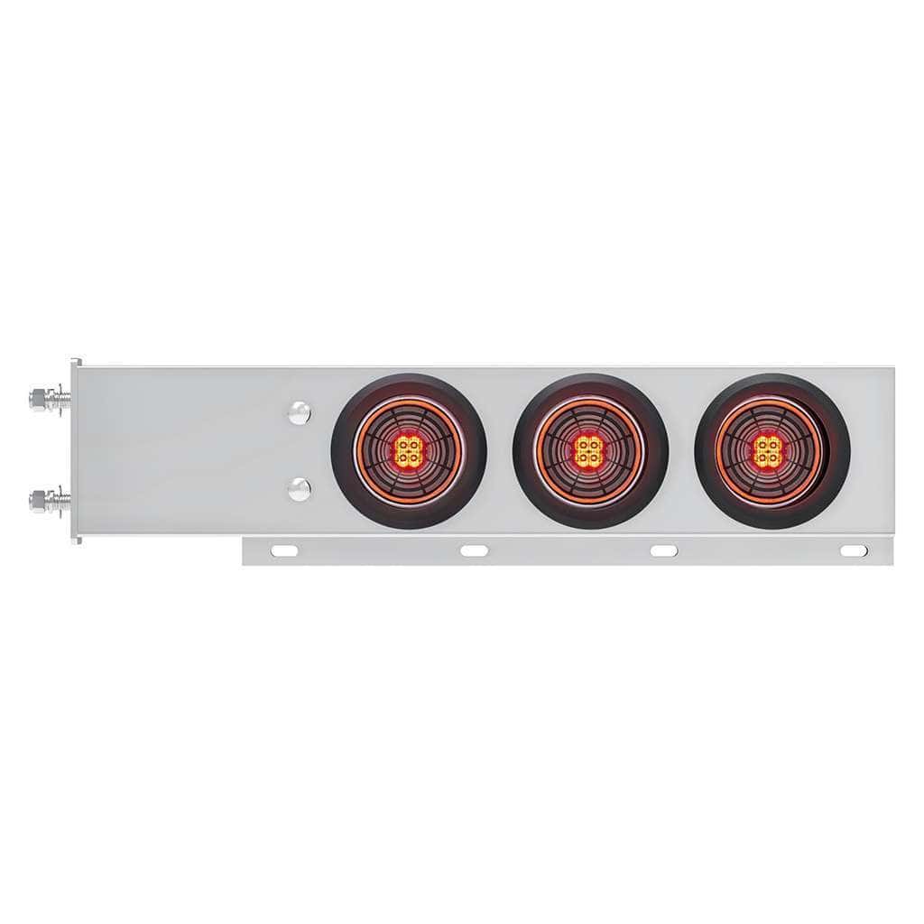 3-3/4&Quot; Bolt Pattern Ss Spring Loaded Bar With 6X 4&Quot; 13 Led Abyss Lights Grommet 3 3-3/4" Bolt Pattern SS Spring Loaded Bar With 6X 4" 13 LED Abyss Lights Grommet