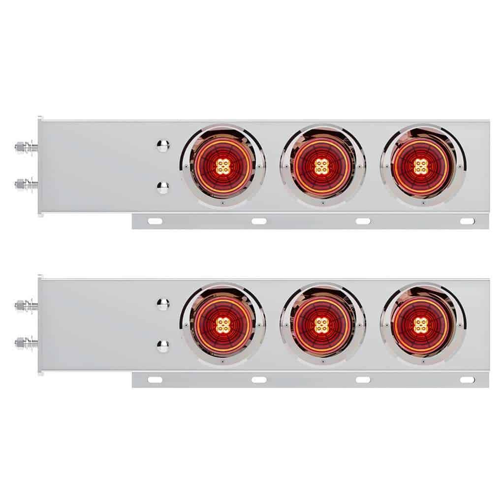 2-1/2&Quot; Bolt Pattern Ss Spring Loaded Bar With 6X 4&Quot; 13 Led Abyss Lights &Amp; Visors (Pair) 5 2-1/2" Bolt Pattern SS Spring Loaded Bar With 6X 4" 13 LED Abyss Lights & Visors (Pair)