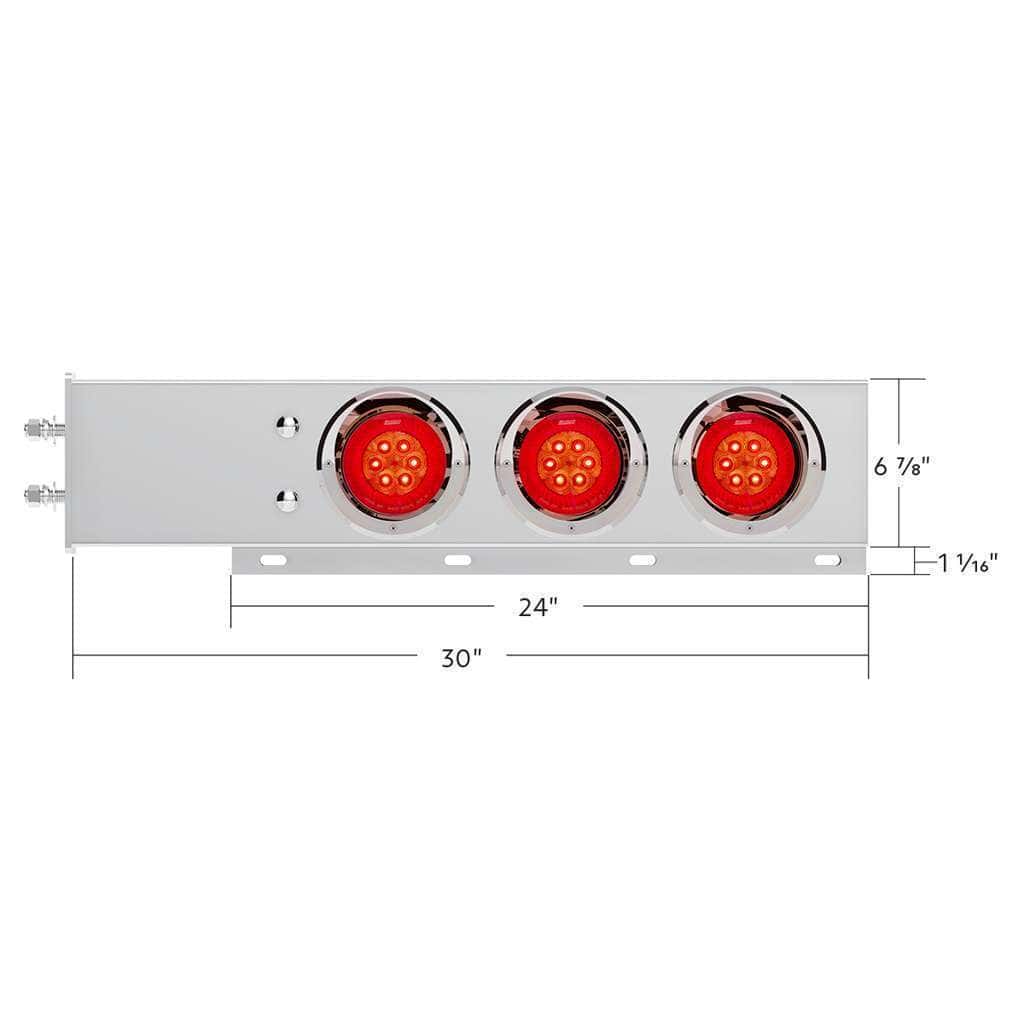 2-1/2&Quot; Bolt Pattern Ss Spring Loaded Bar With 6X 4&Quot; 16 Led Turbine Lights &Amp; Visors - Red Led/Red Lens (Pair) 5 2-1/2" Bolt Pattern SS Spring Loaded Bar With 6X 4" 16 LED Turbine Lights & Visors - Red LED/Red Lens (Pair)