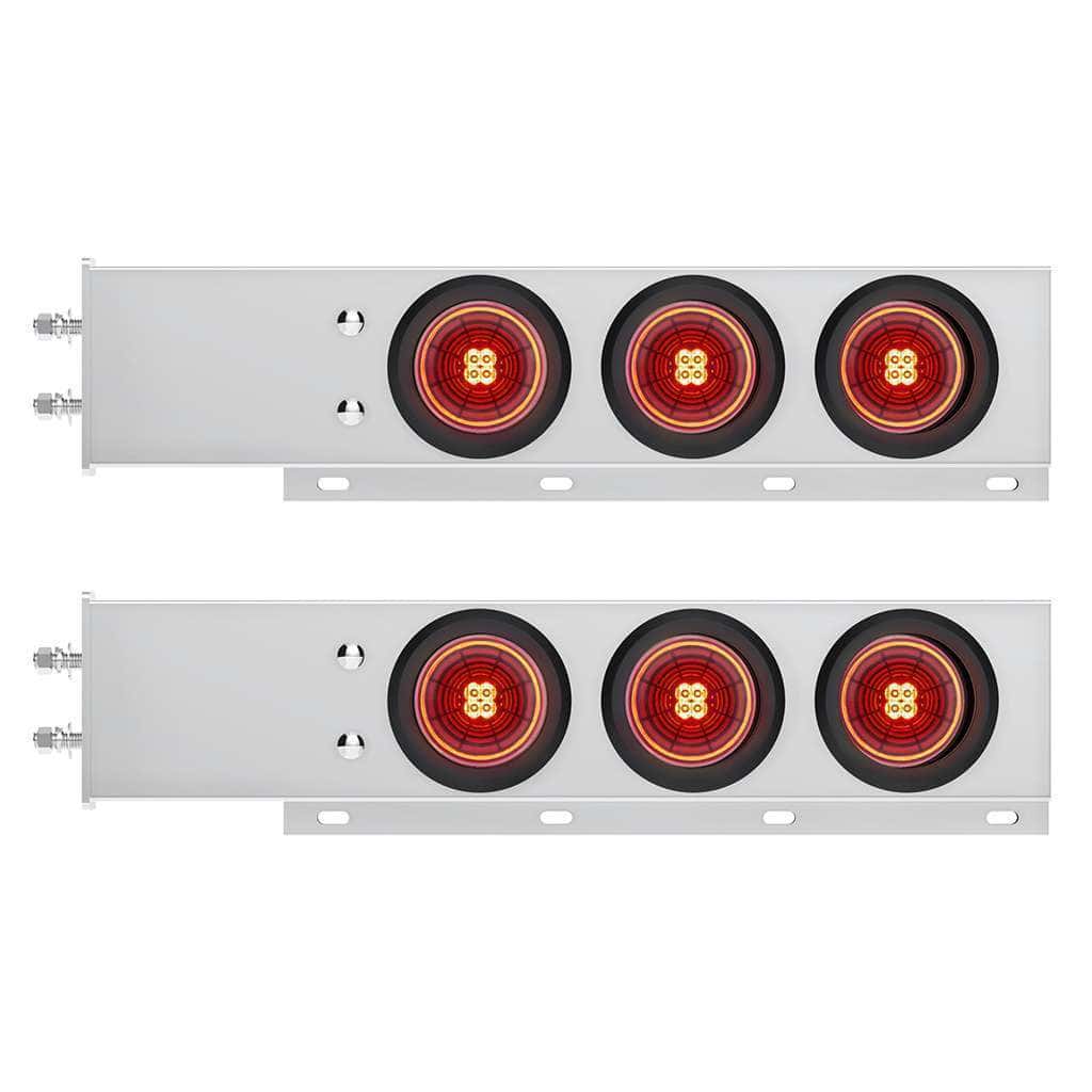 2-1/2" Bolt Pattern SS Spring Loaded Bar With 6X 4" 13 LED Abyss Lights Grommet