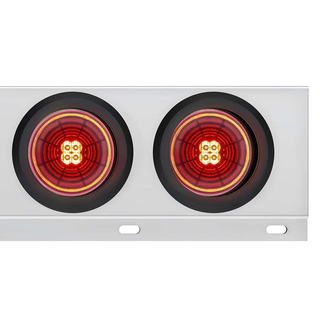 2-1/2" Bolt Pattern SS Spring Loaded Bar With 6X 4" 13 LED Abyss Lights Grommet