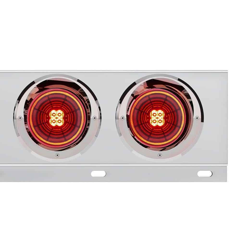 2" Bolt Pattern SS Spring Loaded Bar With 6X 4" 13 LED Abyss Lights & Visors