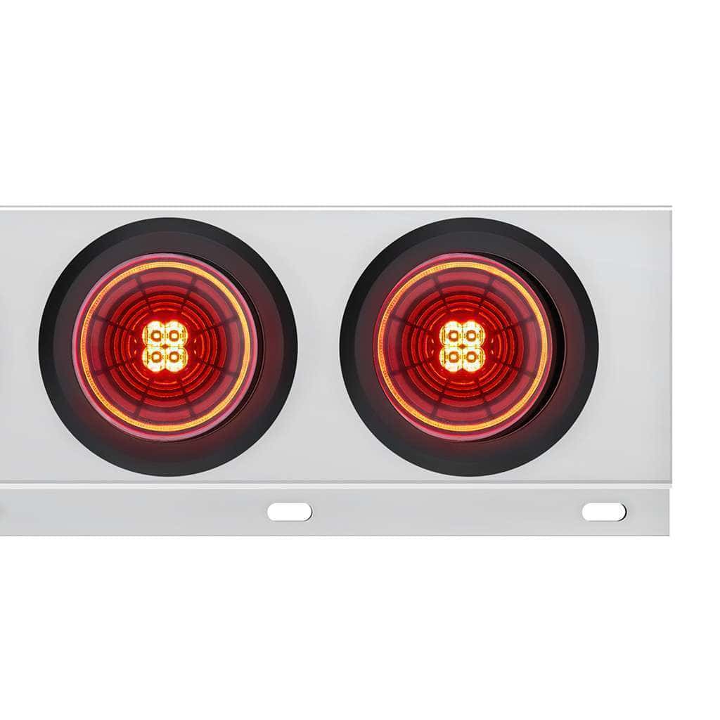 2" Bolt Pattern SS Spring Loaded Bar With 6X 4" 13 LED Abyss Lights Grommet