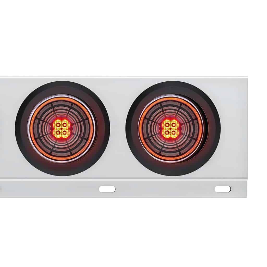 2&Quot; Bolt Pattern Ss Spring Loaded Bar With 6X 4&Quot; 13 Led Abyss Lights Grommet 4 2" Bolt Pattern SS Spring Loaded Bar With 6X 4" 13 LED Abyss Lights Grommet
