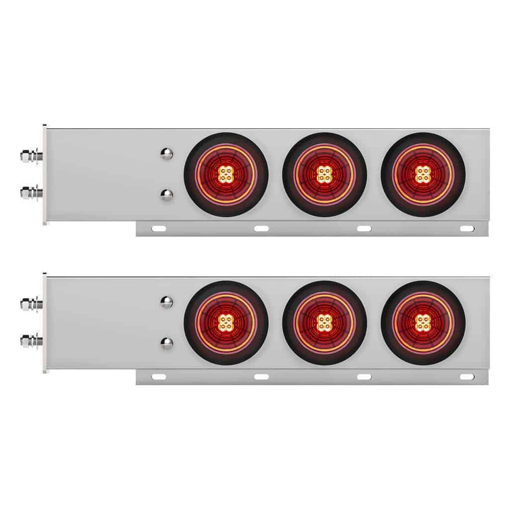 2-1/2" Bolt Pattern Chrome Spring Loaded Bar W/6X 4" 13 LED Abyss Lights Grommet