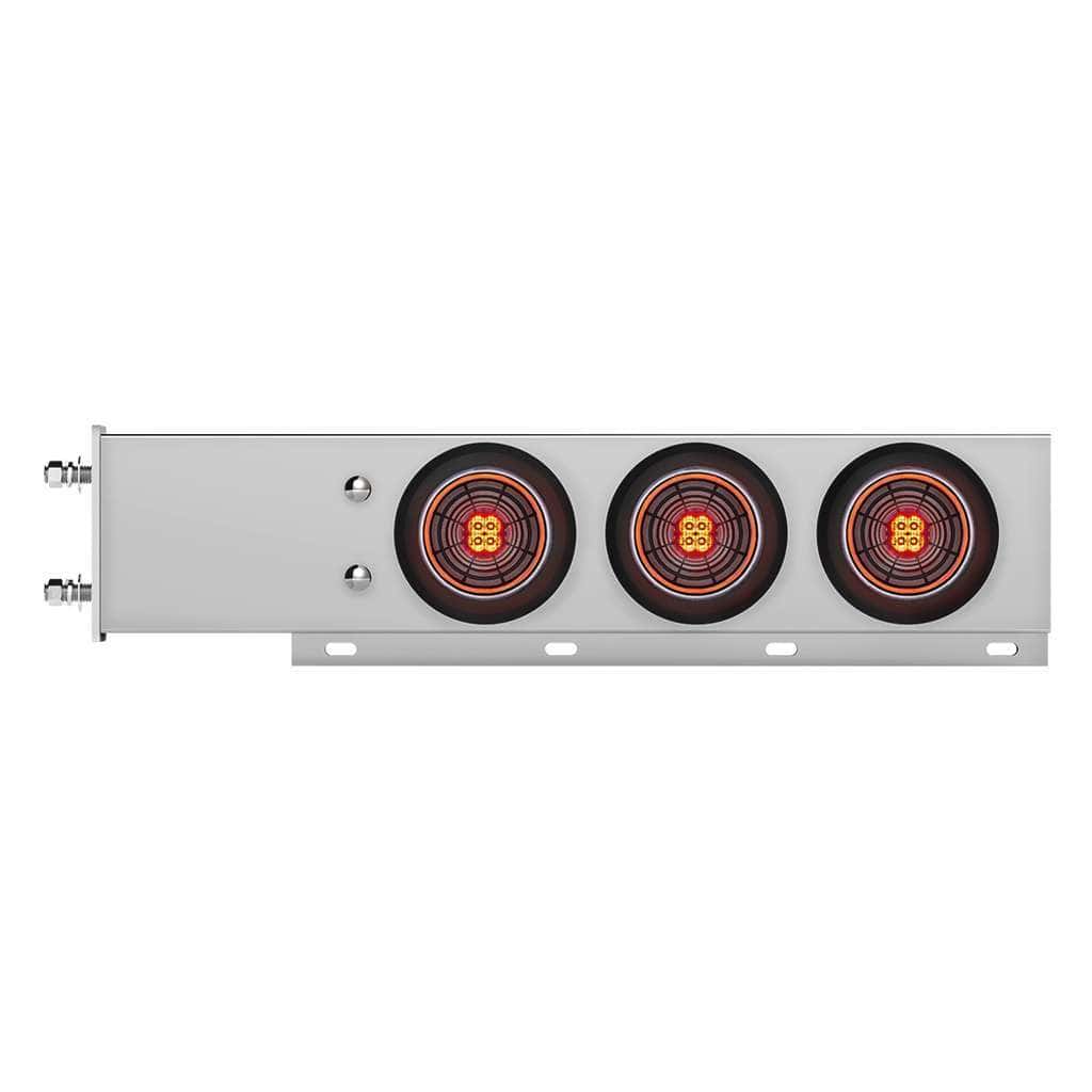 3-3/4&Quot; Bolt Pattern Chrome Spring Loaded Bar With 6X 4&Quot; 13 Red Led Abyss Lights Grommet 3 3-3/4" Bolt Pattern Chrome Spring Loaded Bar With 6X 4" 13 Red LED Abyss Lights Grommet
