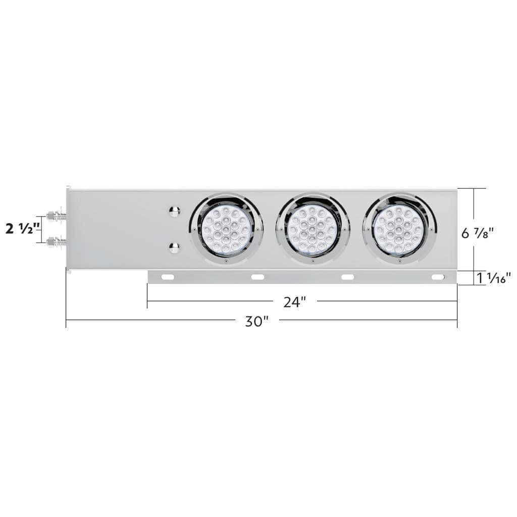 2-1/2&Quot; Bolt Pattern Ss Spring Loaded Light Bar With 6X Double Fury 19 Led Lights &Amp; Visors-Red &Amp; Amber(Pair) 6 2-1/2" Bolt Pattern SS Spring Loaded Light Bar With 6X Double Fury 19 LED Lights & Visors-Red & Amber(Pair)