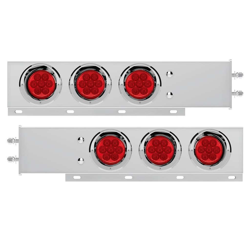 2-1/2&Quot; Bolt Pattern Ss Spring Loaded Bar With 6X 4&Quot; 7 Led Lights &Amp; Visors 3 2-1/2" Bolt Pattern SS Spring Loaded Bar With 6X 4" 7 LED Lights & Visors