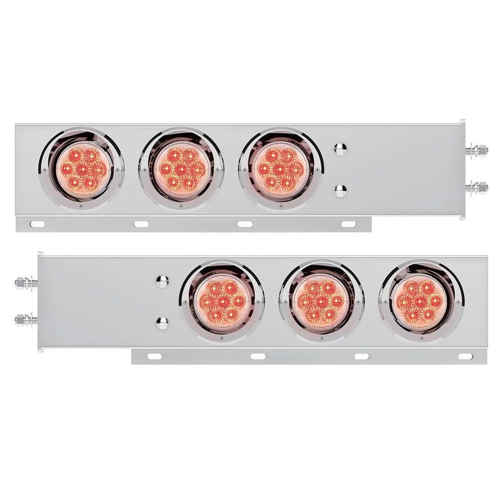 2-1/2" Bolt Pattern SS Spring Loaded Bar With 6X 4" 7 LED Lights & Visors