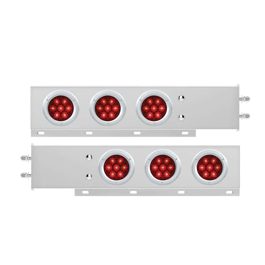 2-1/2" Bolt Pattern Spring Loaded Rear Bar With 6X Competition Series 7 Red LED 4" Light -Red Lens (Pair)