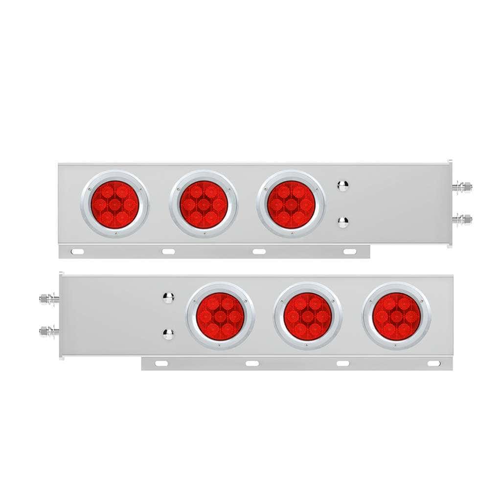 2-1/2" Bolt Pattern Spring Loaded Rear Bar With 6X Competition Series 7 Red LED 4" Light -Red Lens (Pair)