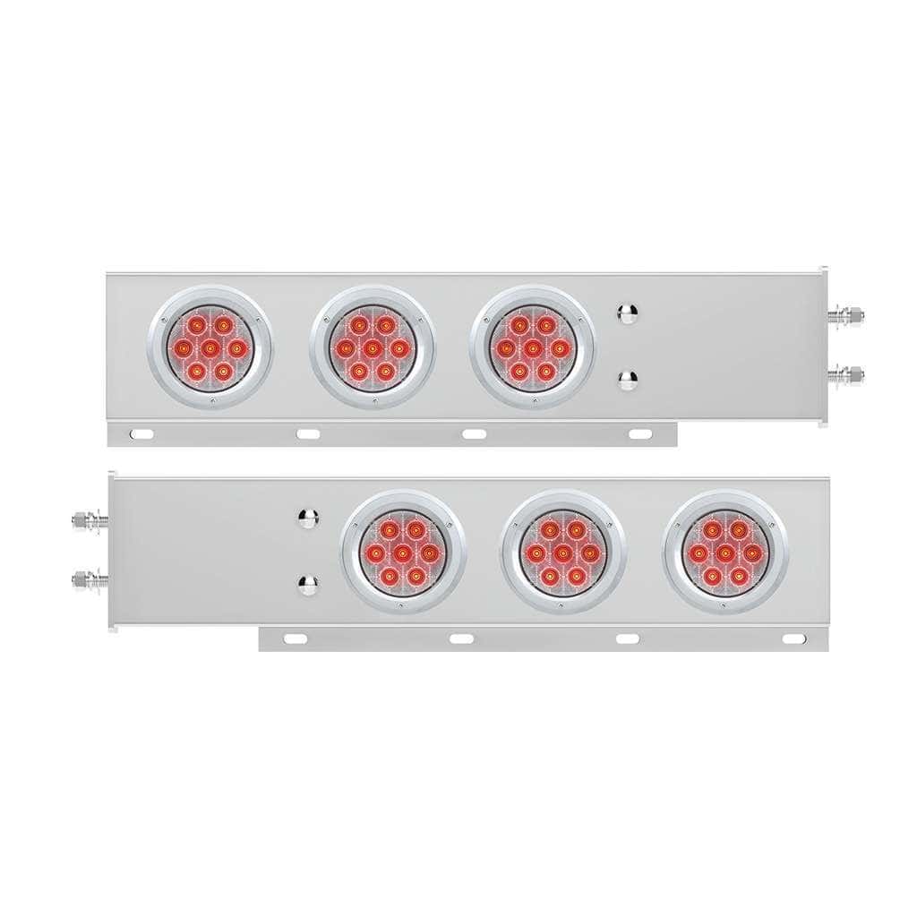 2-1/2" Bolt Pattern Spring Loaded Rear Bar With 6X Competition Series 7 Red LED 4" Light -Clear Lens (Pair)