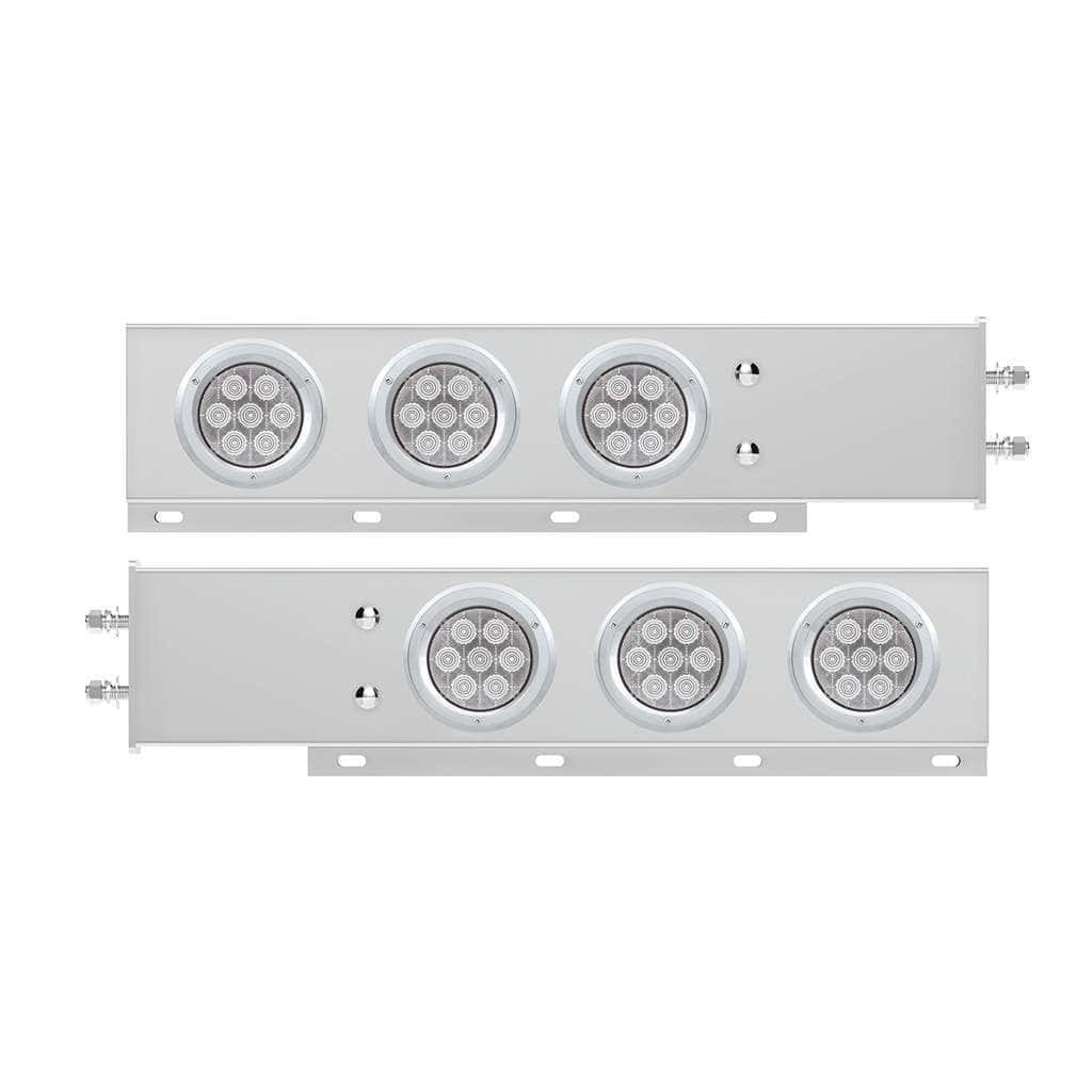 2-1/2" Bolt Pattern Spring Loaded Rear Bar With 6X Competition Series 7 Red LED 4" Light -Clear Lens (Pair)
