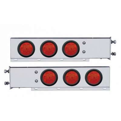 2-1/2" Bolt Pattern SS Spring Loaded Bar With 6X 4" 7 LED Lights Grommet