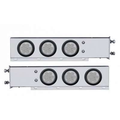 2-1/2&Quot; Bolt Pattern Ss Spring Loaded Bar With 6X 4&Quot; 7 Led Lights Grommet 3 2-1/2" Bolt Pattern SS Spring Loaded Bar With 6X 4" 7 LED Lights Grommet