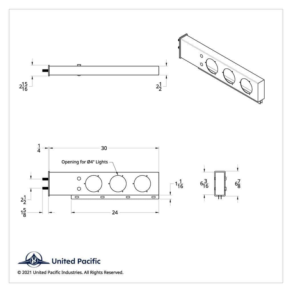 2-1/2&Quot; Bolt Pattern Ss Spring Loaded Bar With 6X 21 Led 4&Quot; Glolight Grommet 5 2-1/2" Bolt Pattern SS Spring Loaded Bar With 6X 21 LED 4" GloLight Grommet