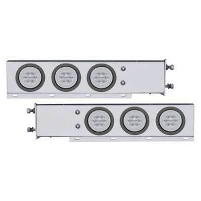 3-3/4" Bolt Pattern Deluxe SS Spring Loaded Bar W/6X 21 Red LED 4" GloLight Grommet