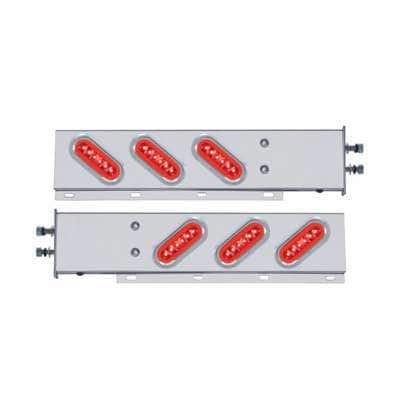 2-1/2&Quot; Bolt Pattern Ss Spring Loaded Bar With 6X 22 Red Led 6&Quot; Oval Glolight &Amp; Visor 5 2-1/2" Bolt Pattern SS Spring Loaded Bar With 6X 22 Red LED 6" Oval GloLight & Visor