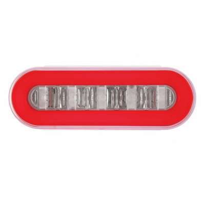 2-1/2&Quot; Bolt Pattern Ss Spring Loaded Bar With 6X 22 Red Led 6&Quot; Oval Glolight &Amp; Visor 4 2-1/2" Bolt Pattern SS Spring Loaded Bar With 6X 22 Red LED 6" Oval GloLight & Visor