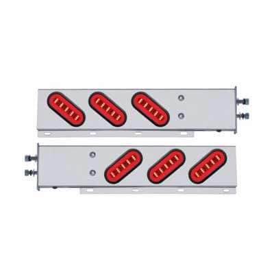 2-1/2" Bolt Pattern SS Spring Loaded Bar With 6X 22 Red LED 6" Oval GloLight & Grommet