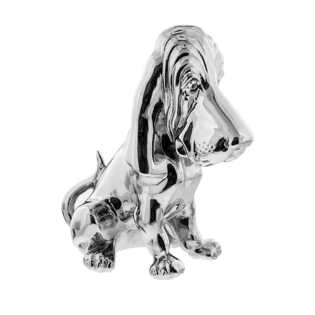 Die-Cast Bassett Hound Hood Ornament-Chrome 3 Die-Cast Bassett Hound Hood Ornament