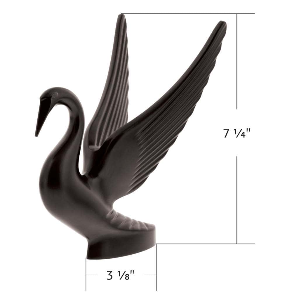 Die-Cast Swan Hood Ornament – Matte Black 7 Die-Cast Swan Hood Ornament – Matte Black