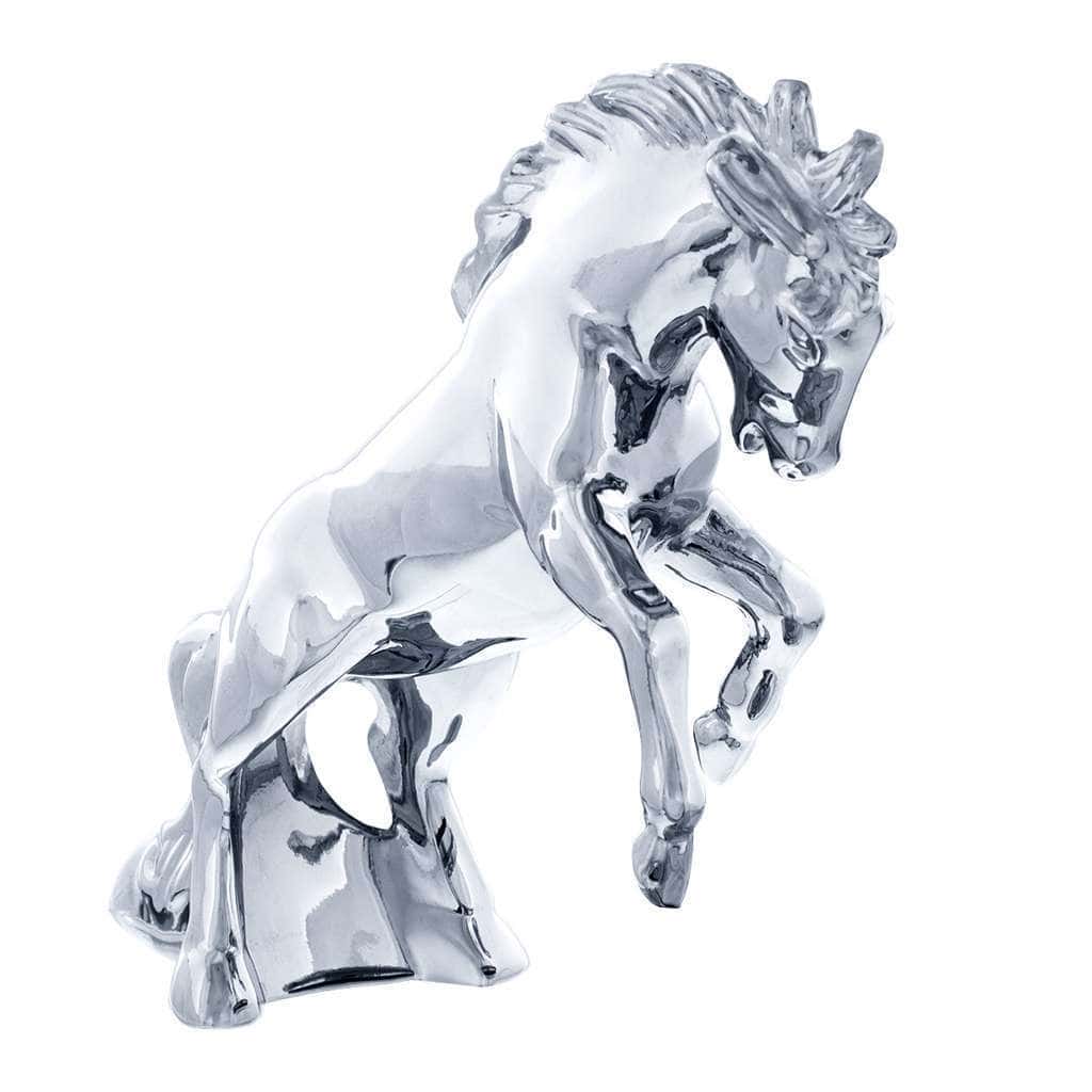 Die-Cast Fighting Stallion Hood Ornament - Chrome 3 Die-Cast Fighting Stallion Hood Ornament - Chrome