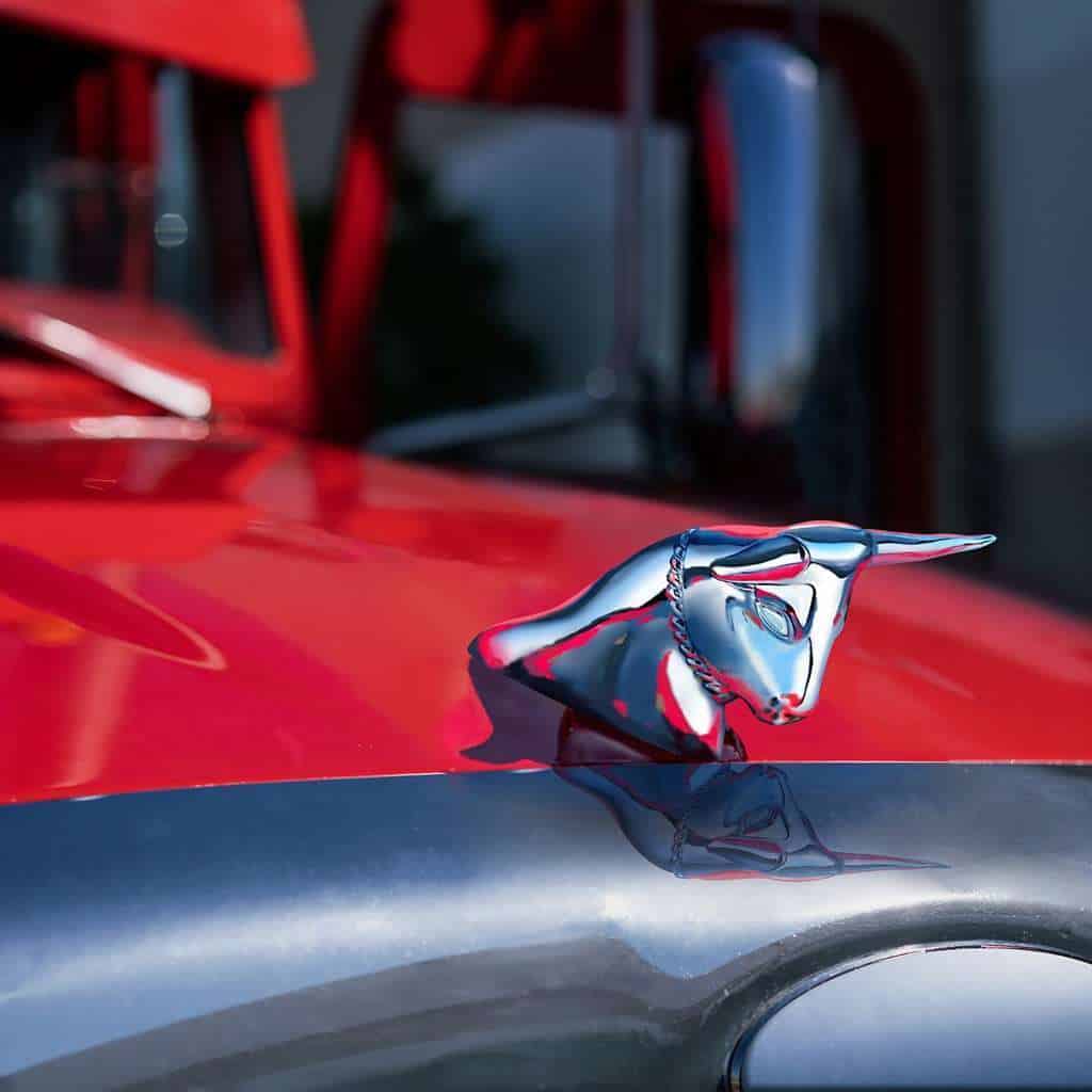 Die-Cast Long Horn Bull Hood Ornament - Chrome 5 Die-Cast Long Horn Bull Hood Ornament - Chrome