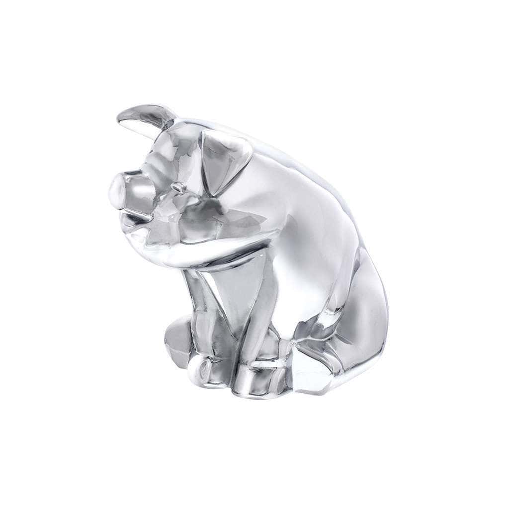 Die-Cast Sitting Pig Hood Ornament - Chrome 3 Die-Cast Sitting Pig Hood Ornament - Chrome