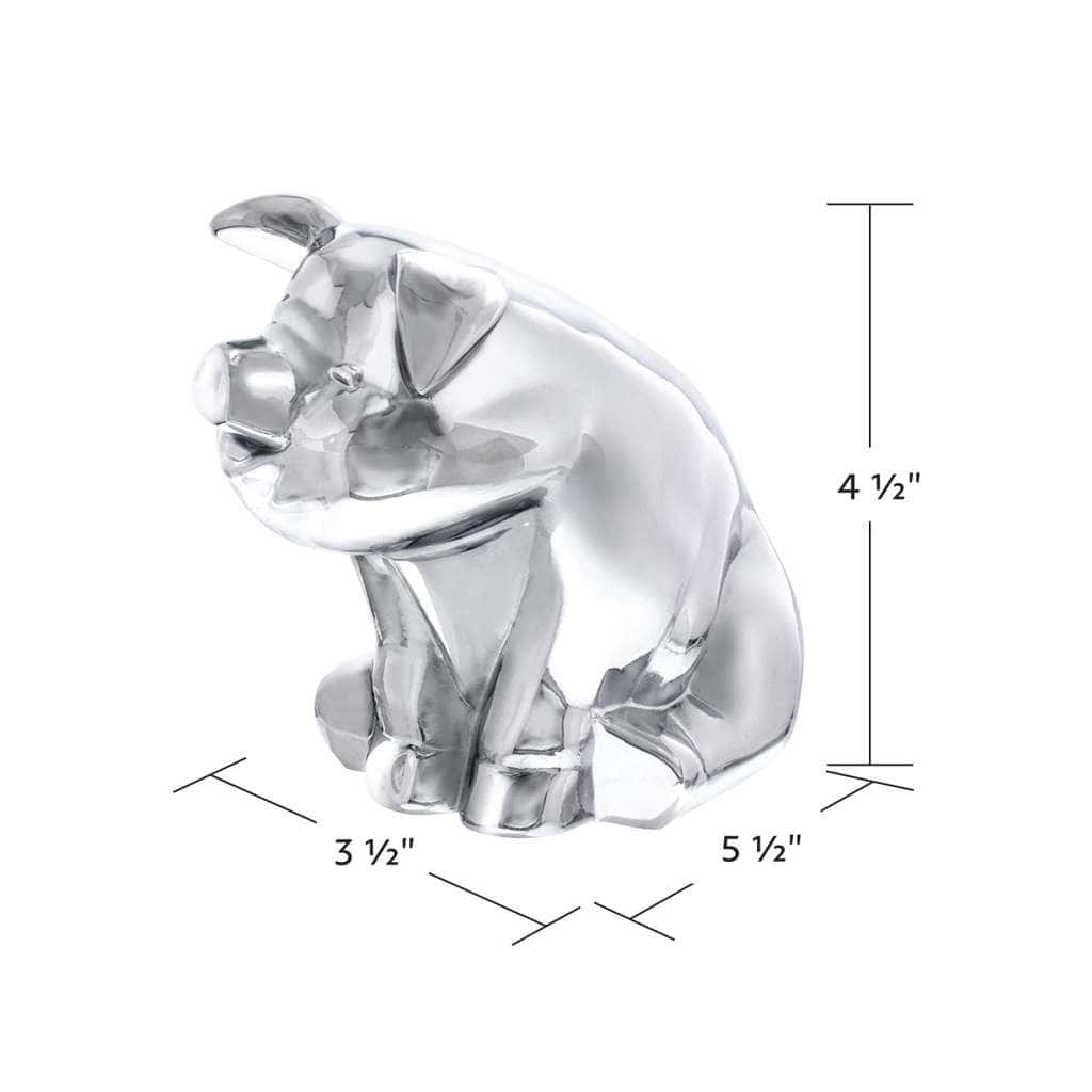 Die-Cast Sitting Pig Hood Ornament - Chrome 7 Die-Cast Sitting Pig Hood Ornament - Chrome
