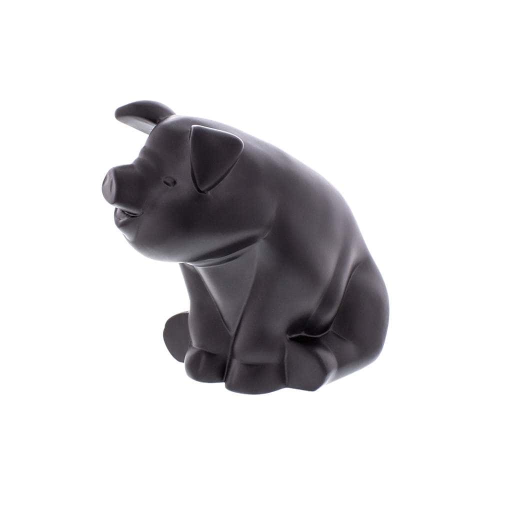 Die-Cast Sitting Pig Hood Ornament - Matte Black 3 Die-Cast Sitting Pig Hood Ornament - Matte Black