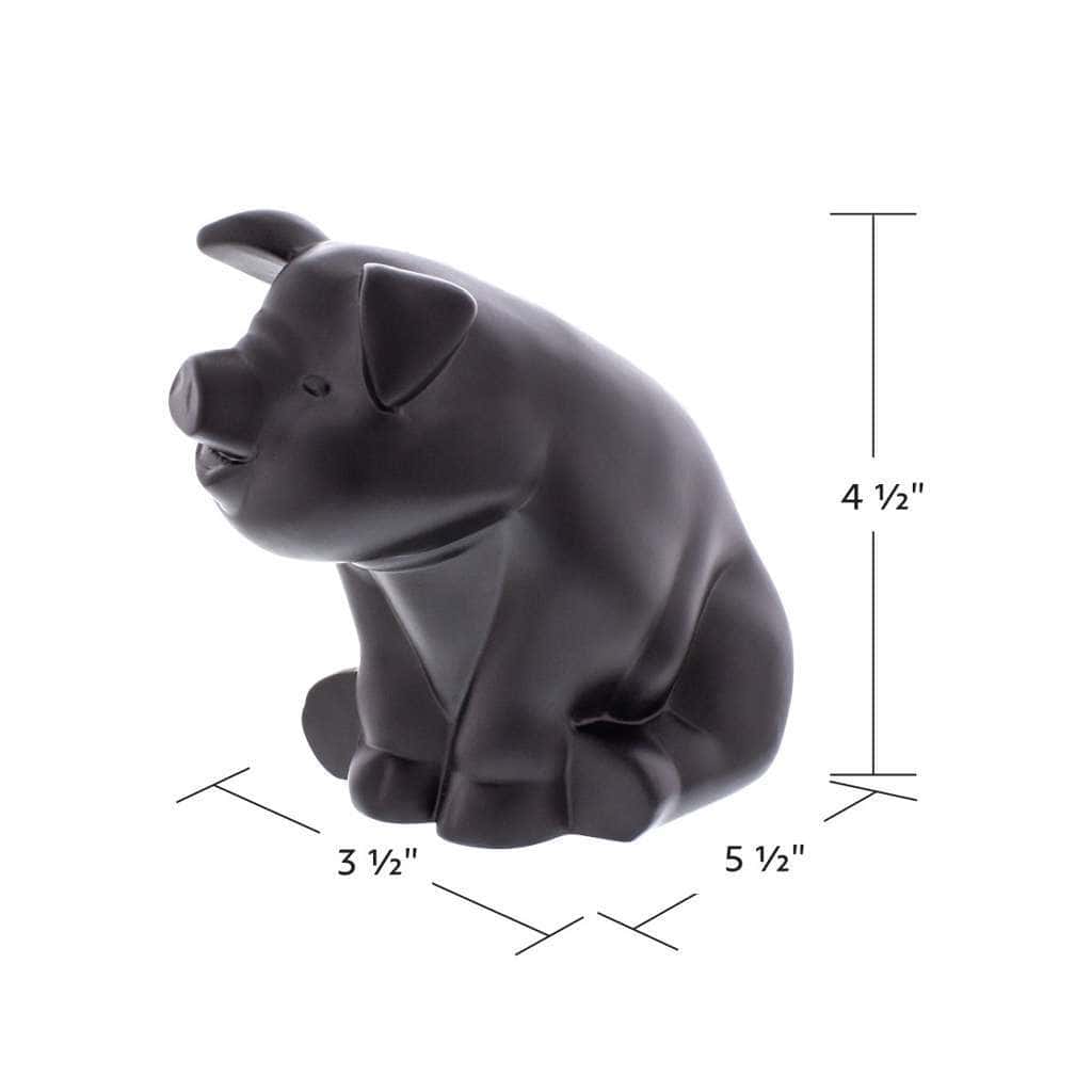 Die-Cast Sitting Pig Hood Ornament - Matte Black 7 Die-Cast Sitting Pig Hood Ornament - Matte Black