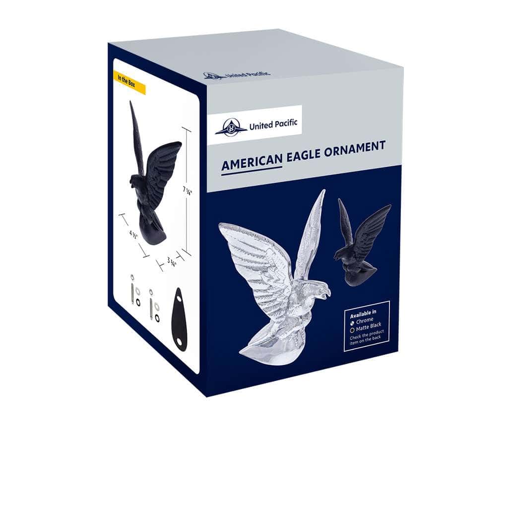 Die-Cast American Eagle Hood Ornament-Matte Black 5 Die-Cast American Eagle Hood Ornament-Matte Black