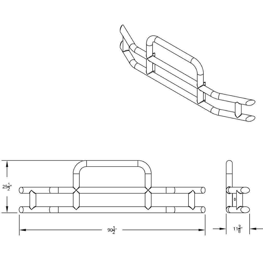 Highwayshield I10-304 Stainless Steel Grille Guard &Amp; Bracket Kit For 2012-2021 Peterbilt 579 8 HighwayShield I10-304 Stainless Steel Grille Guard & Bracket Kit For 2012-2021 Peterbilt 579