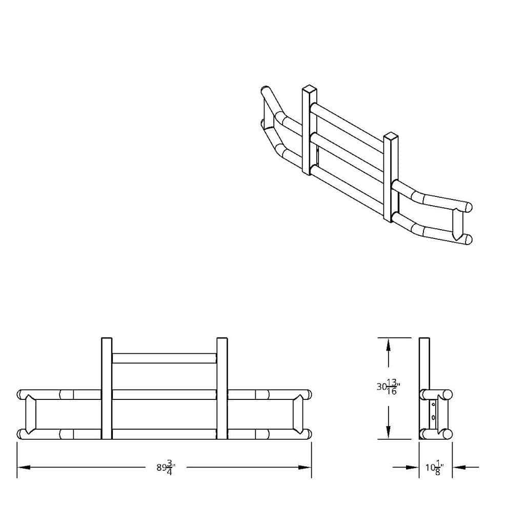 Highwayshield I25-304 Stainless Steel Grille Guard &Amp; Bracket Kit For 2012-2021 Peterbilt 579 8 HighwayShield I25-304 Stainless Steel Grille Guard & Bracket Kit For 2012-2021 Peterbilt 579