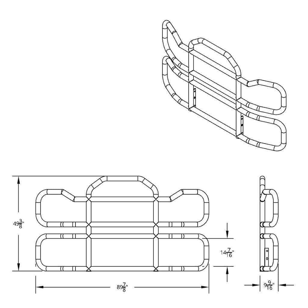 Highwayshield I95 R-304 Stainless Steel Grille Guard &Amp; Bracket Kit For 2003-2017 Volvo Vnl 8 HighwayShield I95 R-304 Stainless Steel Grille Guard & Bracket Kit For 2003-2017 Volvo VNL
