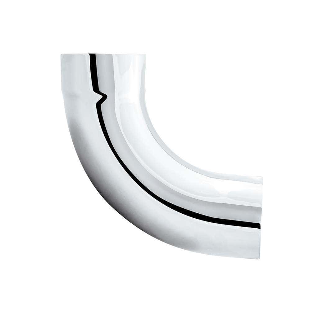 Chrome 90 Degree Exhaust Expanded Elbow, 5" I.D. To 5" O.D. - 12" X 12"
