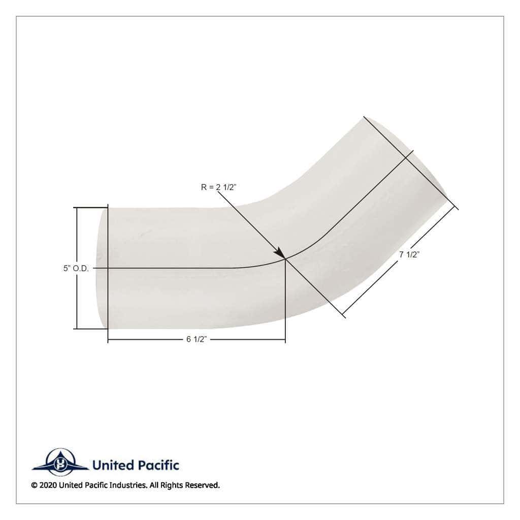 Aluminized Steel 45 Degree Exhaust Elbow For Kenworth