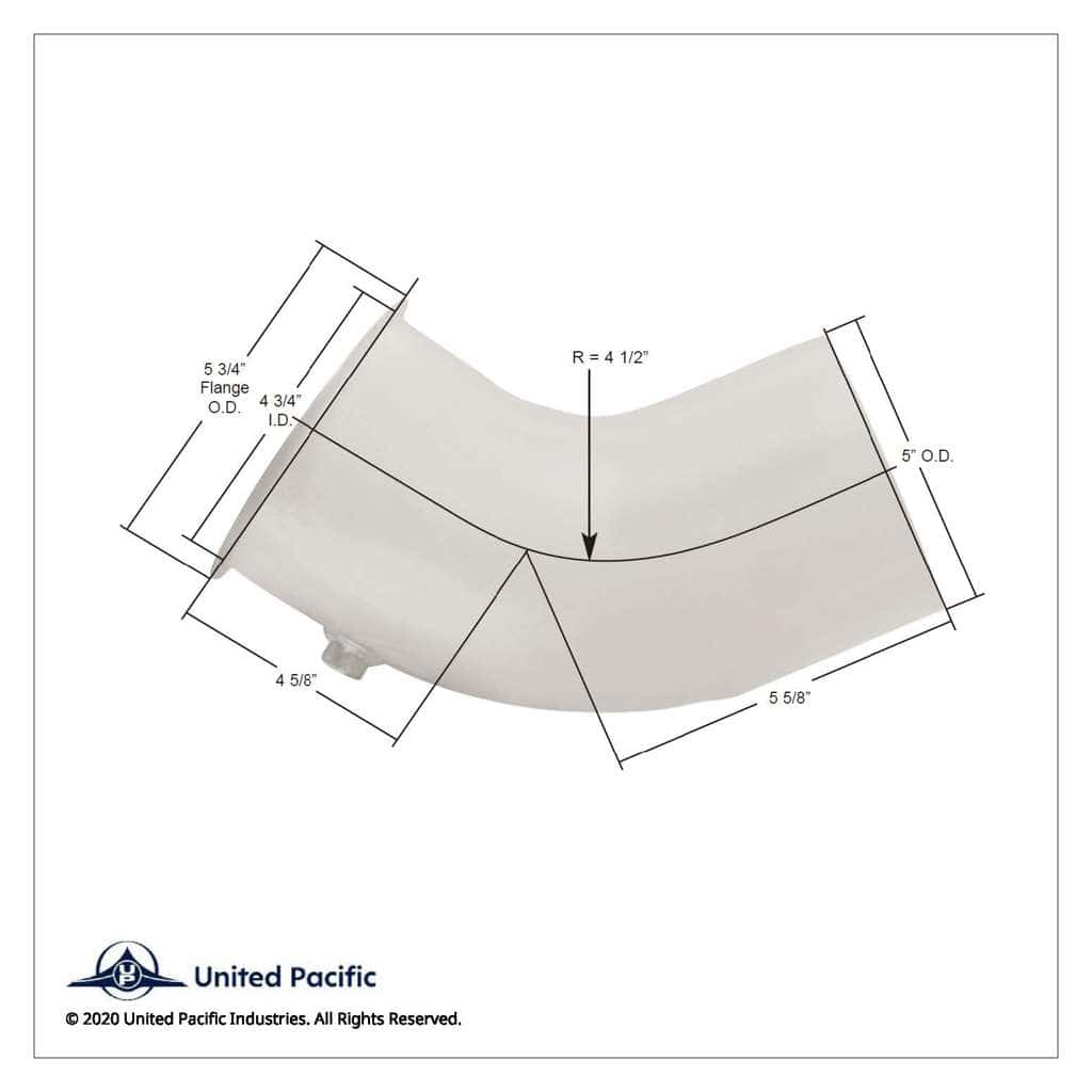 Aluminized 58 Degree Exhaust Turbo Elbow For Peterbilt 379