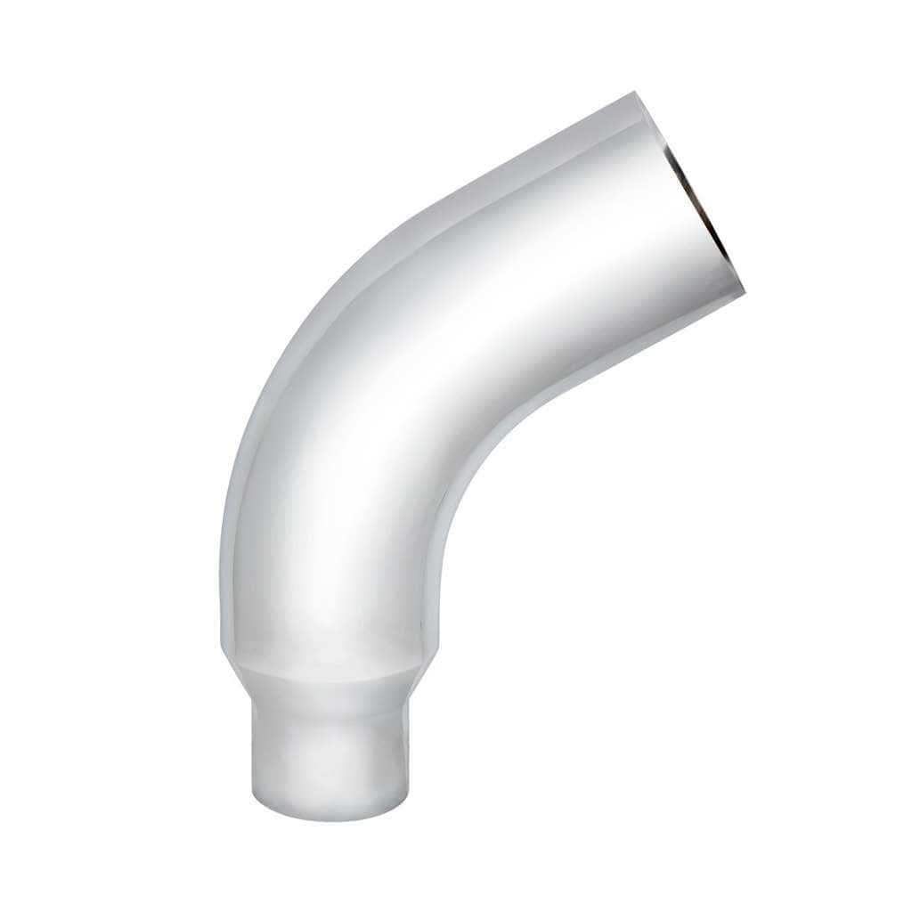 Chrome 58 Degree Angled Exhaust Elbow For Peterbilt 379 - Straight 5" OD To 5" OD