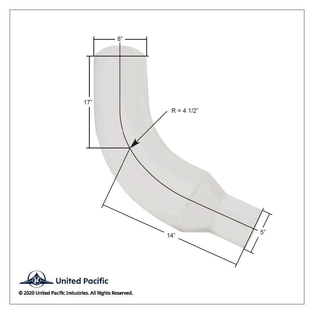 Chrome 58 Degree Angled Exhaust Elbow For Peterbilt 379 - 8&Quot; Od To 5&Quot; Od 3 Chrome 58 Degree Angled Exhaust Elbow For Peterbilt 379 - 8" OD To 5" OD